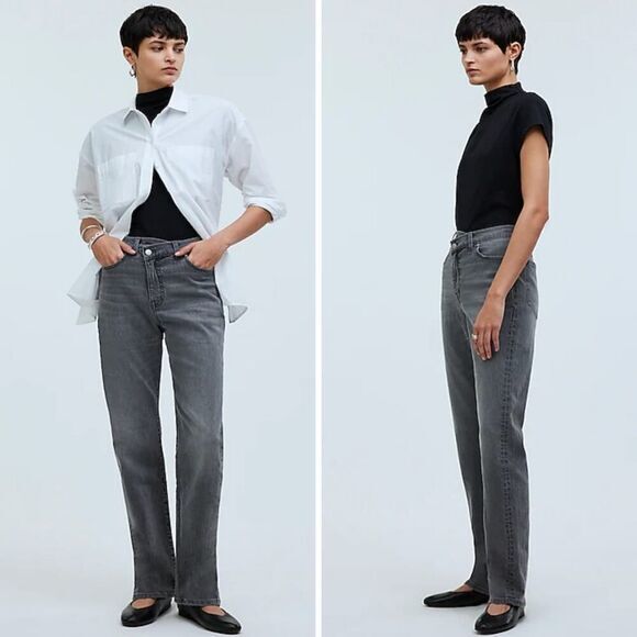 New! Madewell The '90s Straight Jean in Burwick Wash: Cross-Tab Edition, 26 - Picture 2 of 15